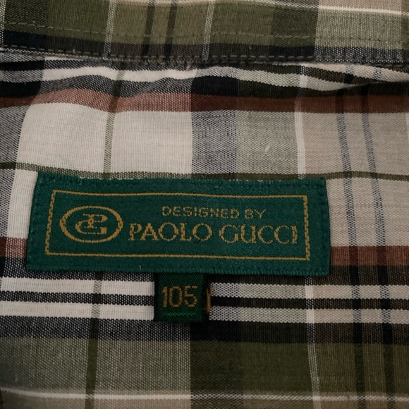 VINTAGE RARE Paolo Gucci Mens Long Sleeve Plaid Button Shirt 105 Large (READ)👇 - Picture 3 of 9